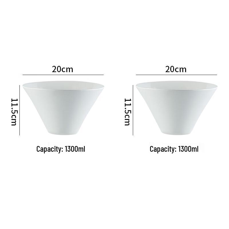 Zhebu Pure White 8-inch Flared Ceramic Bowl