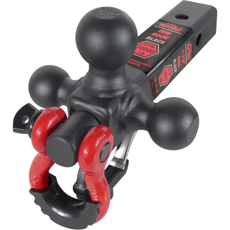 Trailer Hitch TriBall Hitch Mount with Matte Black Triple Hitch Balls in 17 8inch 2inch and 25 16inch Sizes for Multifit Compat