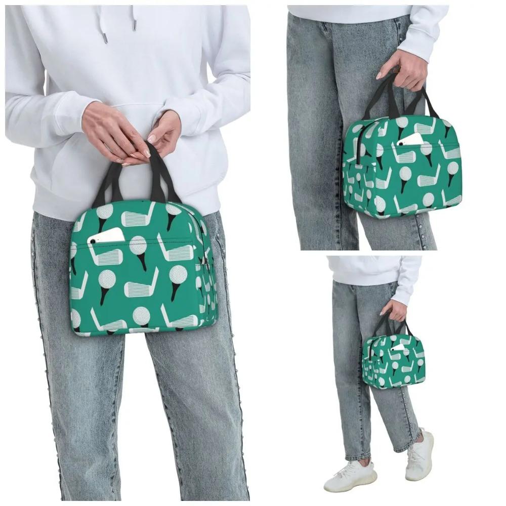 Golf Ball Pattern Insulated Lunch Bag for Women Office Cooler Thermal Food Box Tote Portable Lunch Boxes Container