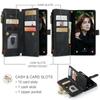 For Samsung Galaxy S24 FE Deksel, Lommebokdeksel for Kvinner Menn, Slitesterkt PU-skinn Magnetisk Flip-stropp Håndleddsstropp Glidelås Kortinnehaver