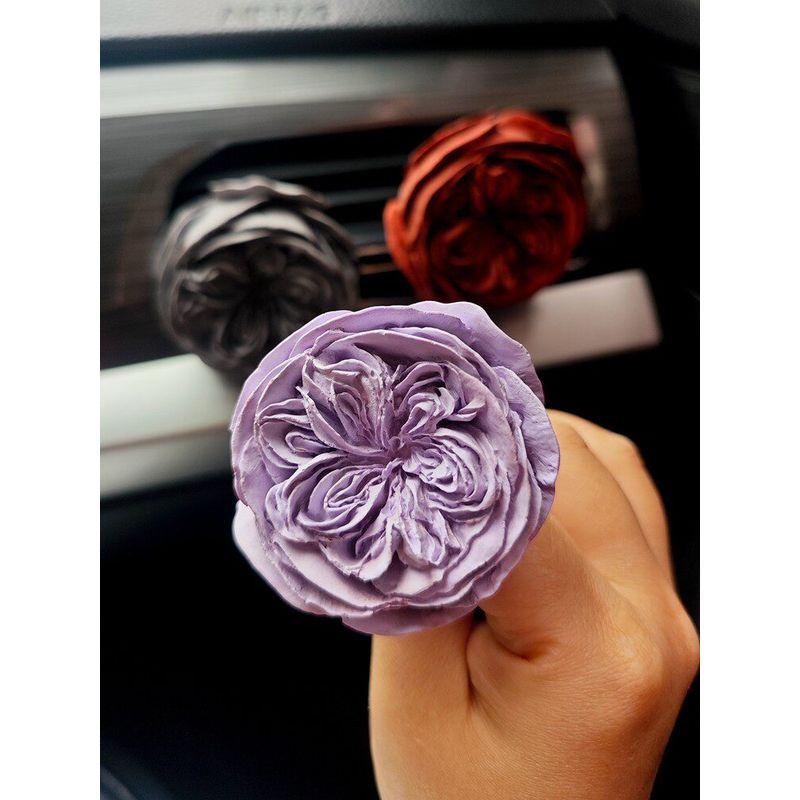 Preserved Fresh Flower Austin Rose Fragrant Stone Car Air Outlet Aromatherapy Retro Fancy Ins Style Car Interior