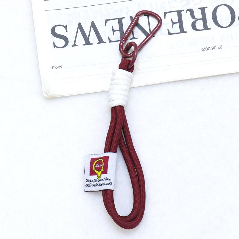 Double-Layer Woven Keychain Bag with Carabiner Pendant for DIY Hanging