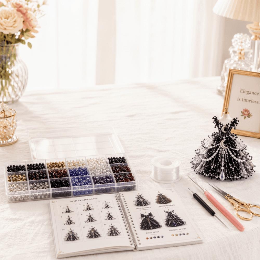 Kit per tessitura con perline Piccole Perline Kit per Arte con Perline Design Carino Kit Vestito con Perline 3D Decorazione per la Casa