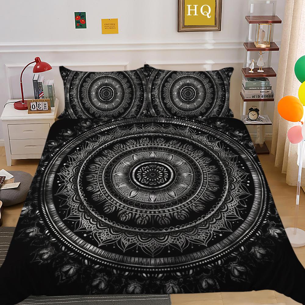 Módní sada povlaků na přikrývku Špičkové designové dekorace do ložnice 3D povlečení na polštář s potiskem mandaly