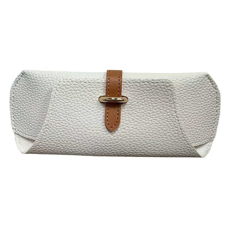 PU Leather Eyeglasses Case, Portable Thickened Leather Glasses Pouch, Anti-Pressure Lens Holder for Various Eyewear, Fashion Accessory for Women