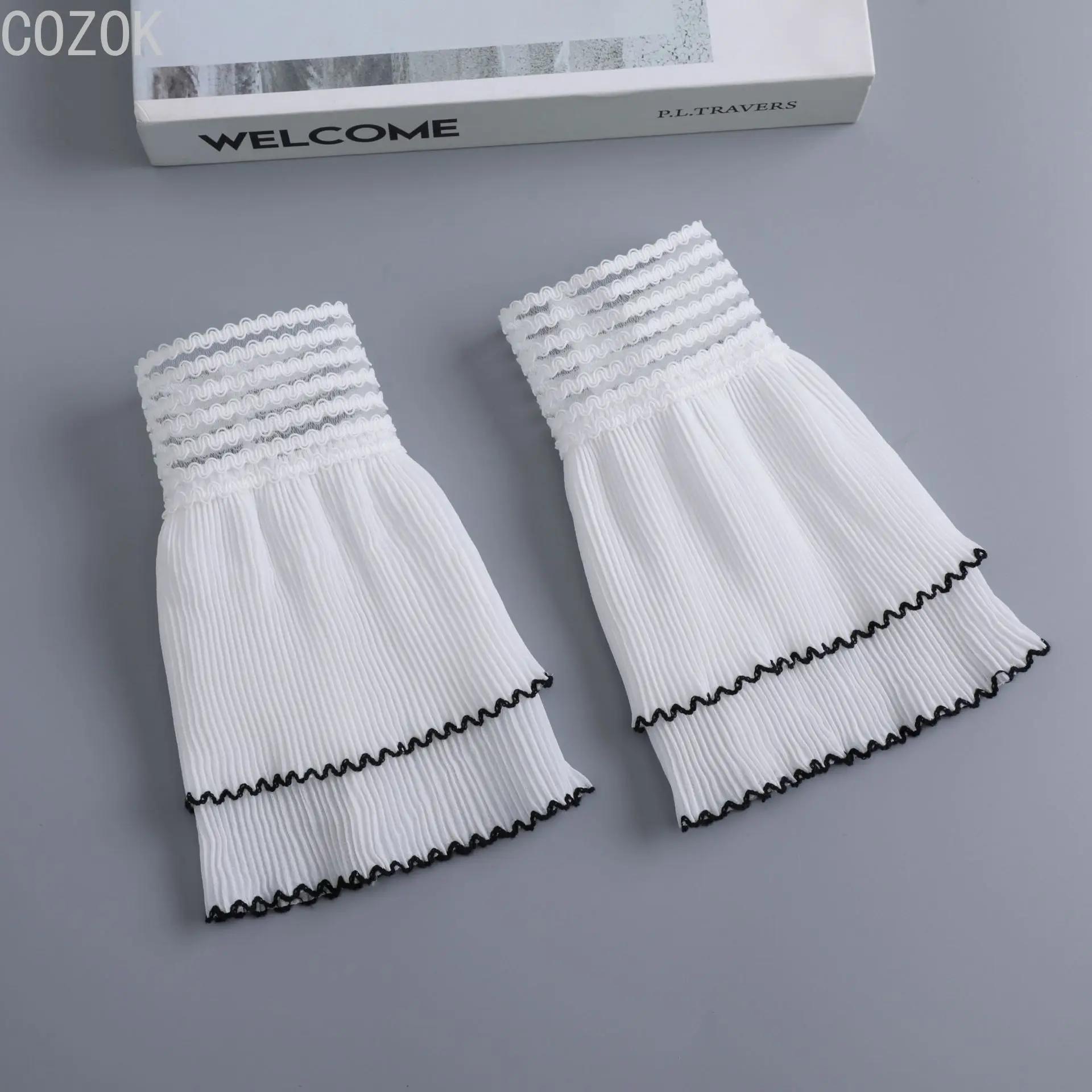 

Трансграничные Плиссированные Сетчатые Кружевные Рукава Женские Декоративные Манжеты Замена Накладные Рукава