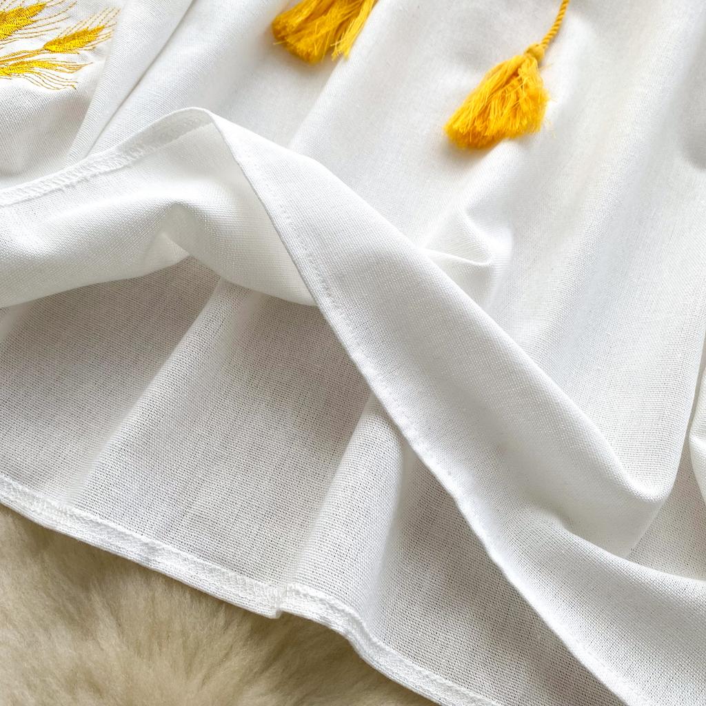 Fashion Blouse for Women Lantern Sleeve Loose Bandage Shirts Vintage Embroidery Spring Blouses Tops