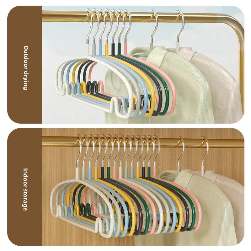 10PCS Simple Clothes Hanger Non Slip Dormitory Household Clothes Hanging to Prevent Clothes Deformation  Storage