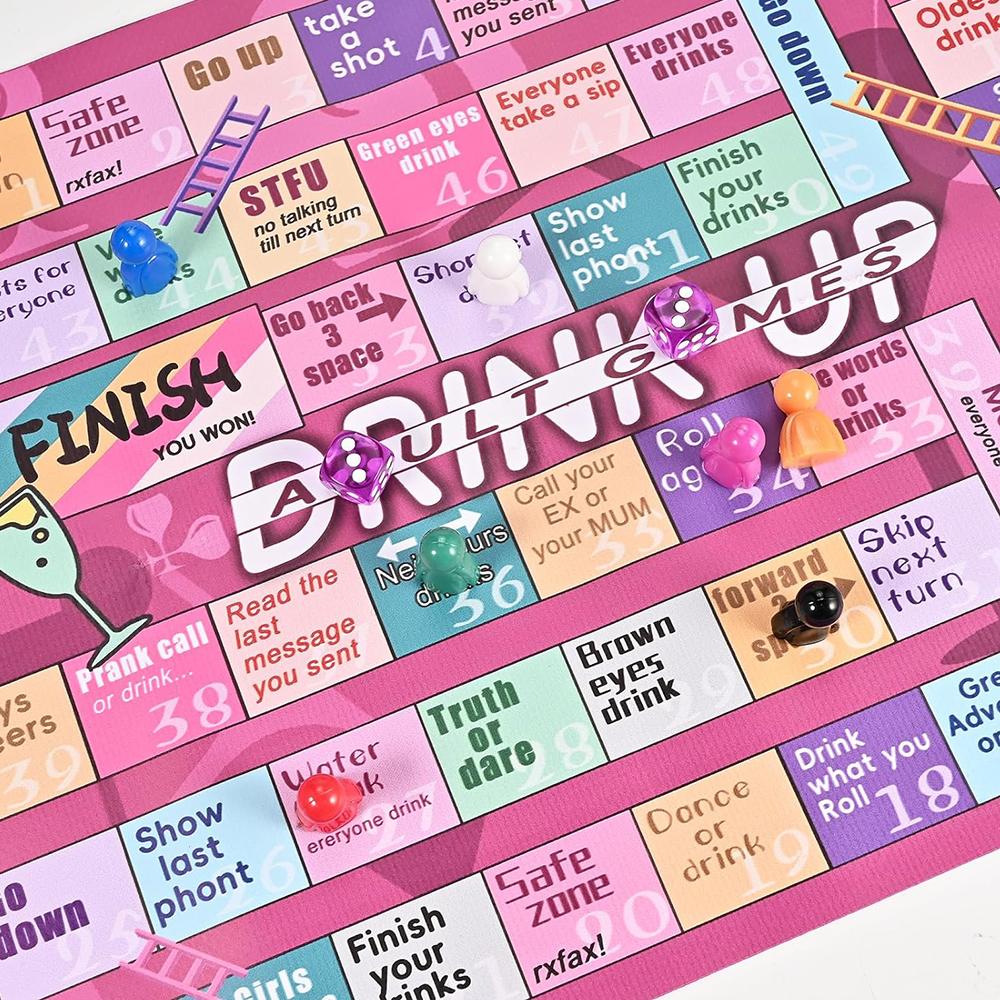 Drinking Board Games with Interactive for Game Night, Birthday, with 2-8 Players