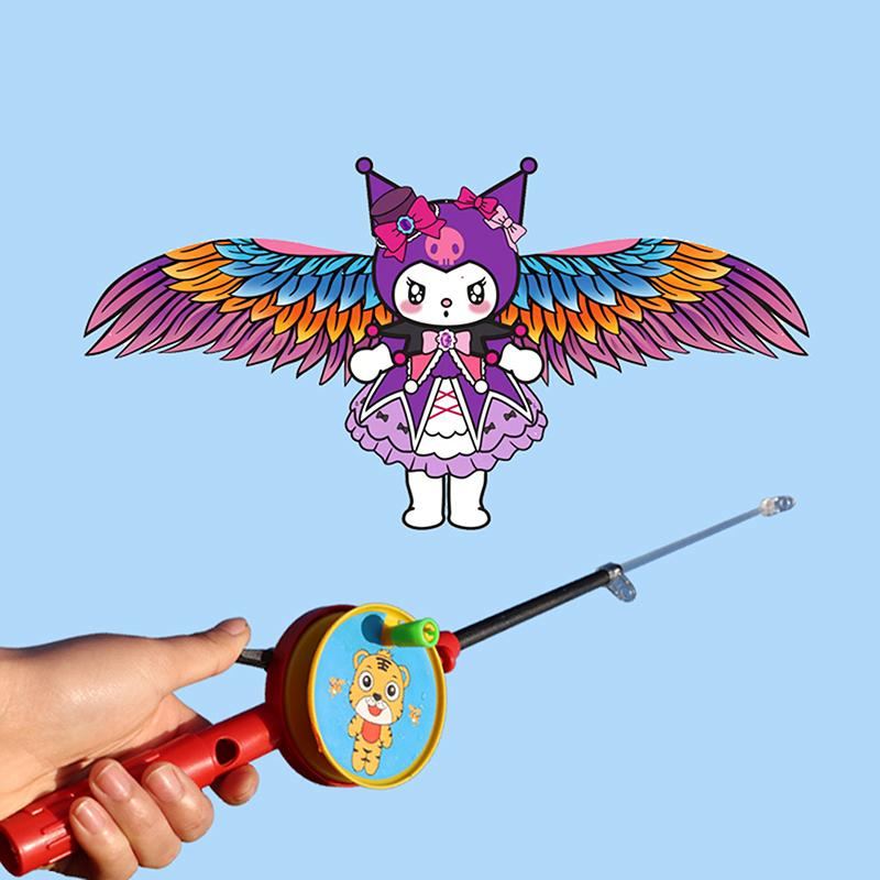 1 Satz Kinder Drachenspielzeug Cartoon Schmetterling Schwalben Adler Drachen mit Griff Kinder Flugdrachen Outdoor Spielzeug