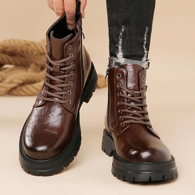 New Men Shoe Genuine Leather Men Casual Boots All-match Designer Ankle Platform Motorcycle Chelsea Cowboy Sewing Boots
