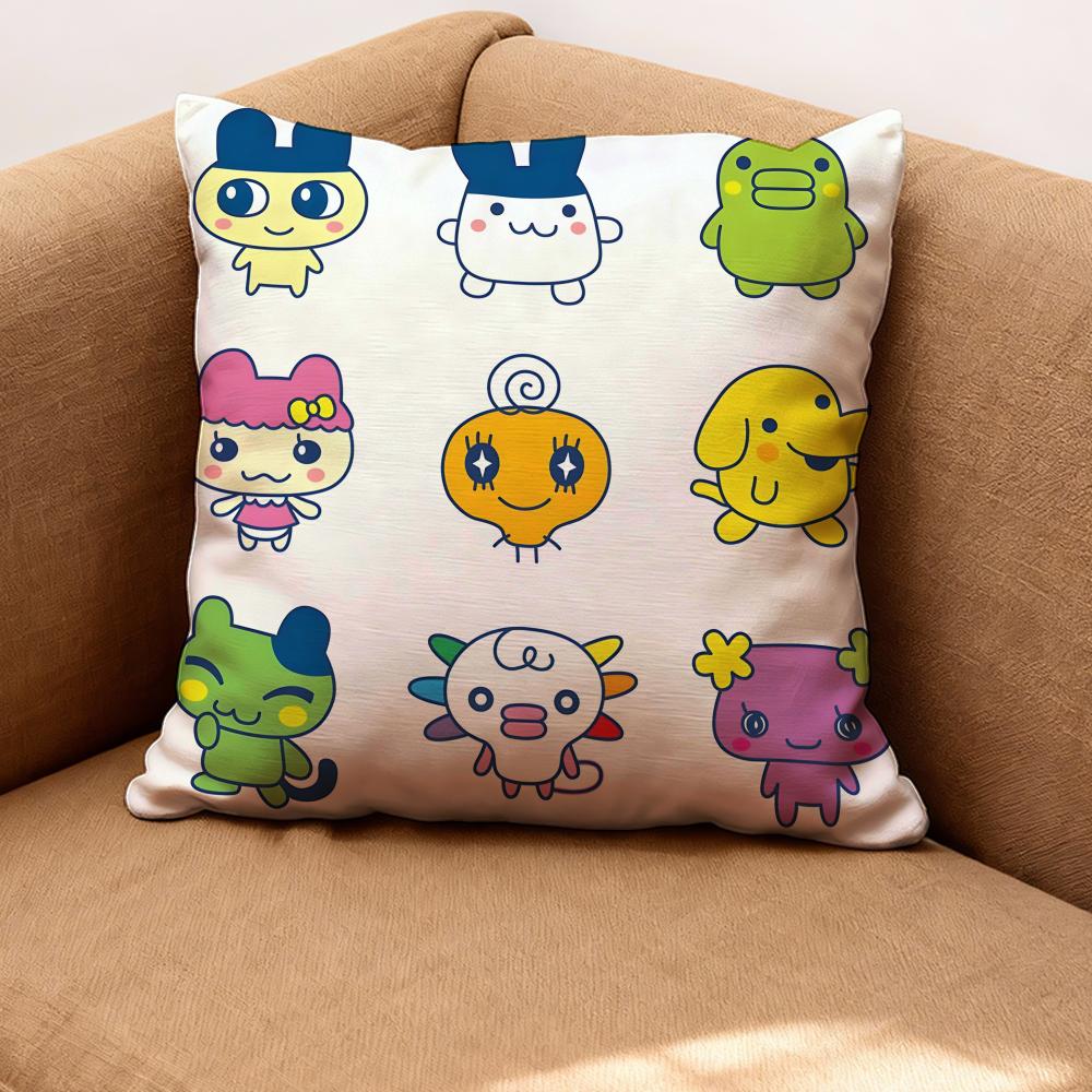 Tamagotchi Cushion Cover Premium Comfort Reversible Pillow Cove -Two In One Design For Any Room & Car Interior