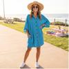 Damen Knopfleiste Ärmel Hemdkleid Lockerer Schnitt Freizeitkleider für Damen Boho Kleider für Damen Maxikleider für Damen Sommerkleider für Damen