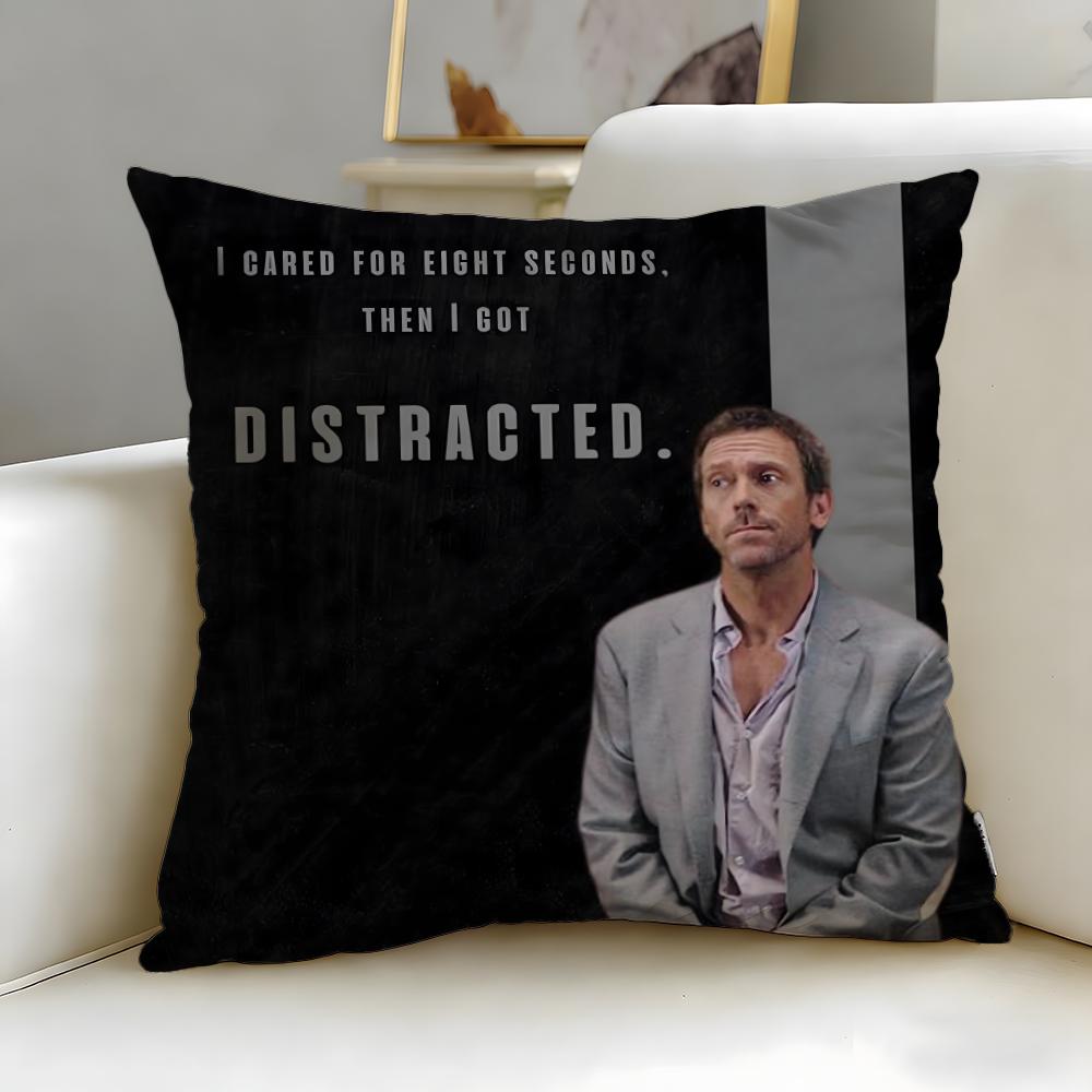 classic TV series Dr House Cushion Cover Soft  EasyWash Pillow Case  Versatile for Couch Bed Travel and Office