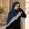 Modal Turban Head Scarf Polka Dot Print Long Turban Scarf Fashion Muslim Hijab Scarf  Women Ramadan