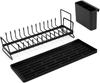 Dish Drying Rack Compact Sink Dish Rack with Dish Drainer Kitchen Dish Organizer Utensils Holder for Kitchen Counter