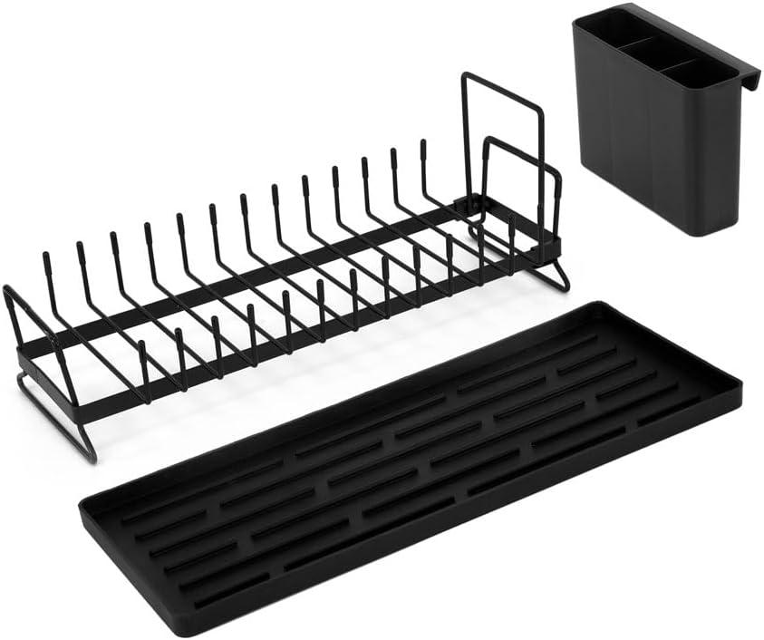 Dish Drying Rack Compact Sink Dish Rack with Dish Drainer Kitchen Dish Organizer Utensils Holder for Kitchen Counter