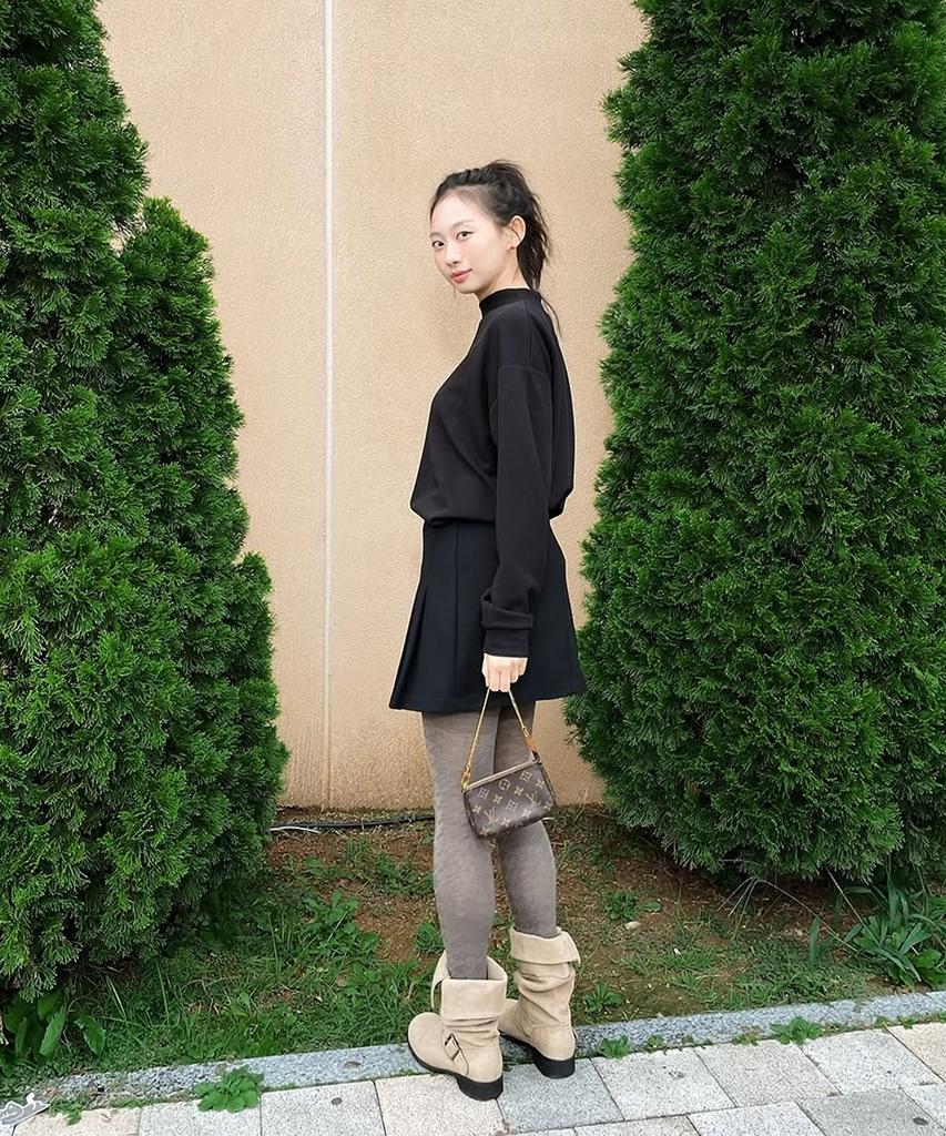 STREET STANDARD Washable Layered Half-Neck Knit Black