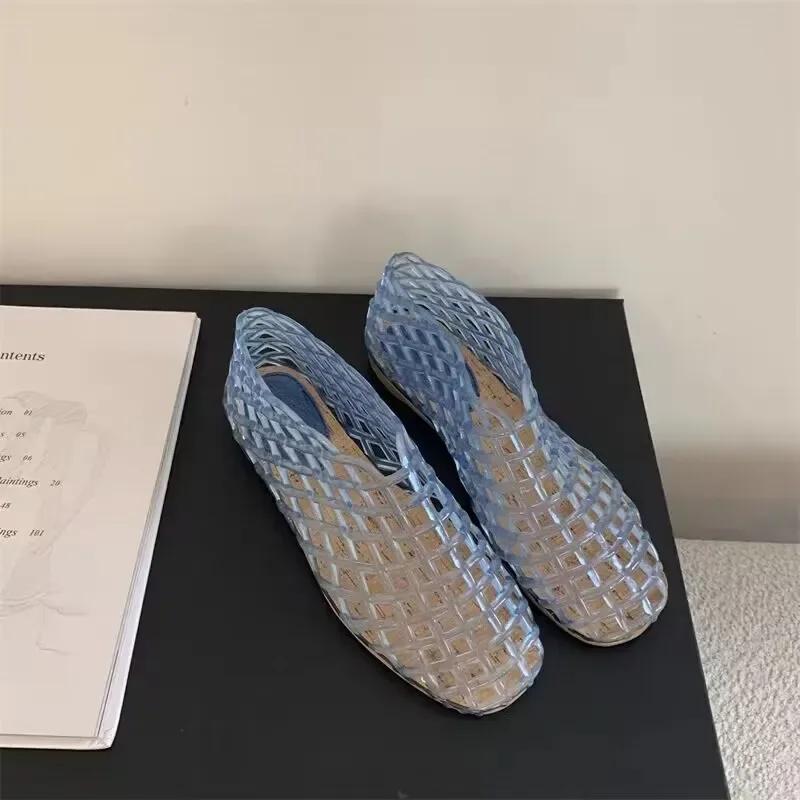 Fashion Sandales d'été transparentes pour femmes, bout carré, ald on