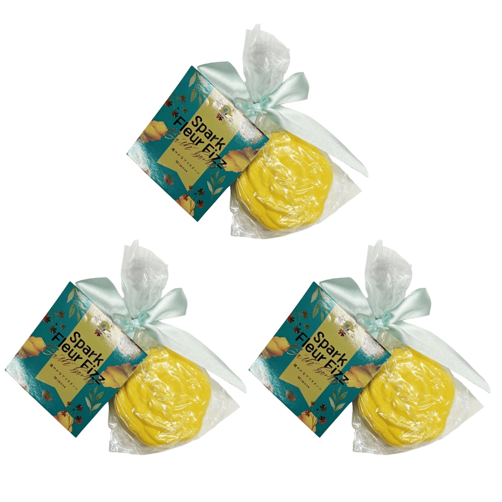 

Soap Flower Bath Set of Mimosa Perfect for and 835216 Q-FLA Bombs, 3, Design, Solid, Foaming, Gifting, Relaxing, Soothing,