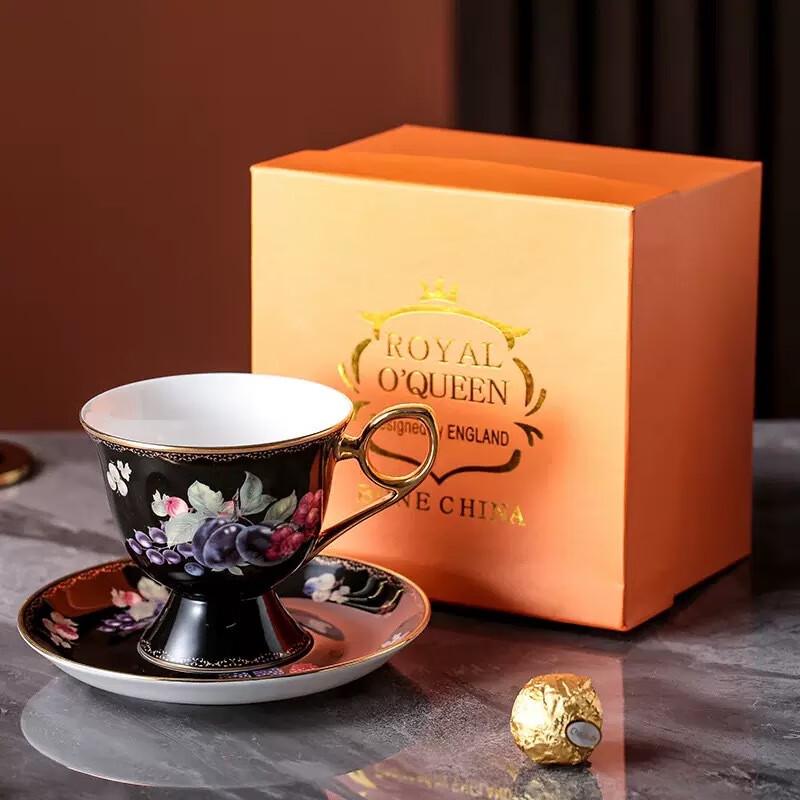 

Exquisite Bone China Coffee Cup and Saucer Set