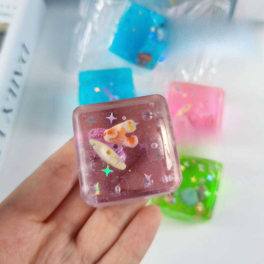 Cubo Oceanico Maltosio Squishy Cubo d'Acqua Rimbalzo Lento Sensoriale Spremere Per Sollievo dallo Stress Quotidiano