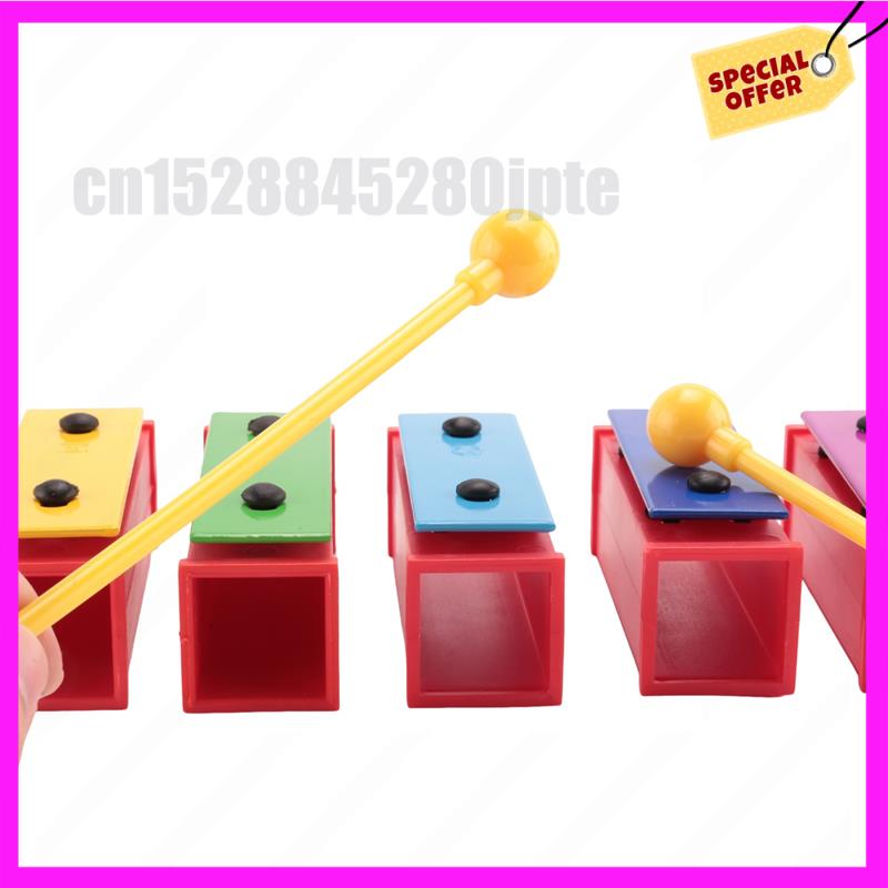 -ABUB 5 Set 8 Notes Chromatic Xylophone Glockenspiel Resonator Bells With Yellow Case NONE