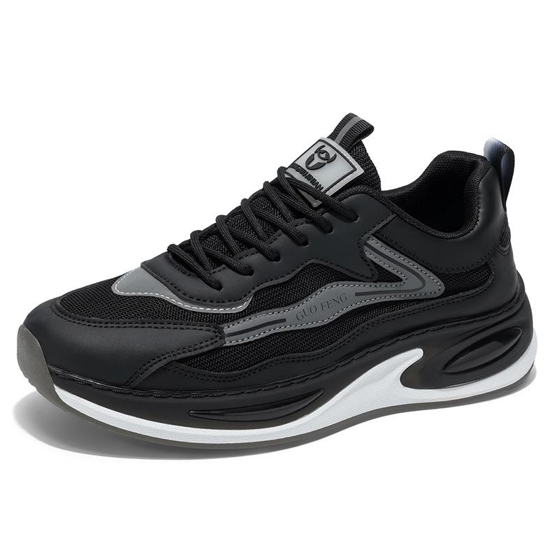 Trendy sports shoes men's thick-soled breathable mesh shoes spring and autumn new students outdoor running trendy shoes men's shoes