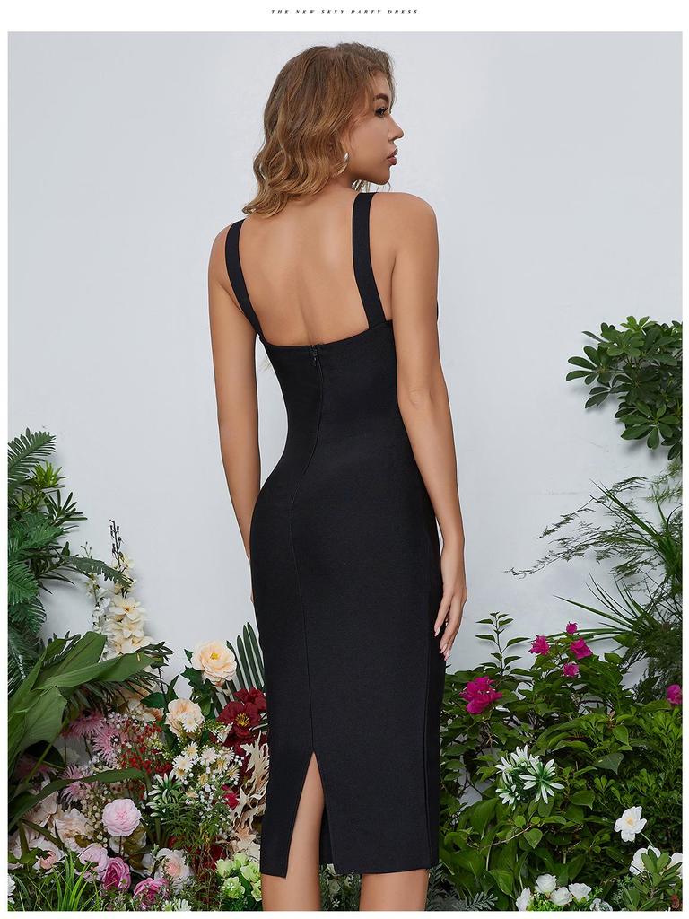 Elegant Slim Bandage Dress - Backless Sling Evening Wear