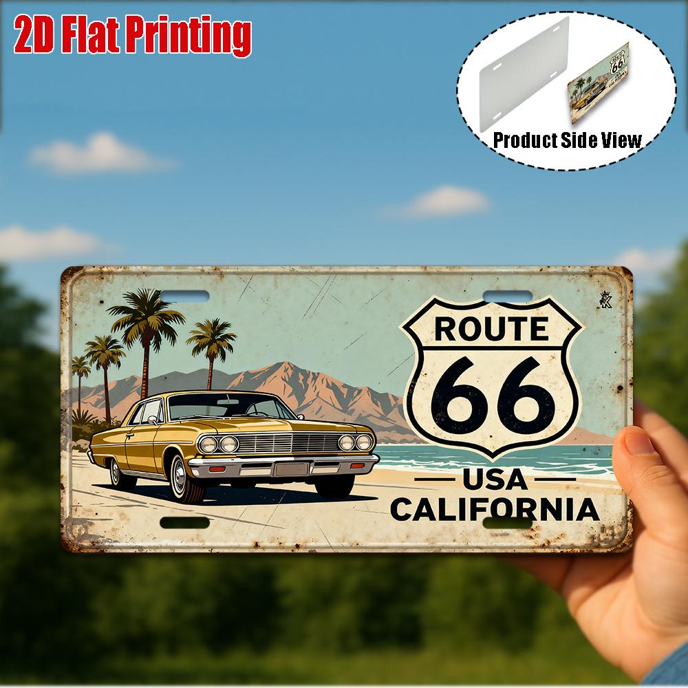 D-Dur pc Vintage Metallschild Nur zur Dekoration Außenwandkunst (  ) ROUTE CALIFORNIA Aluminiumschild