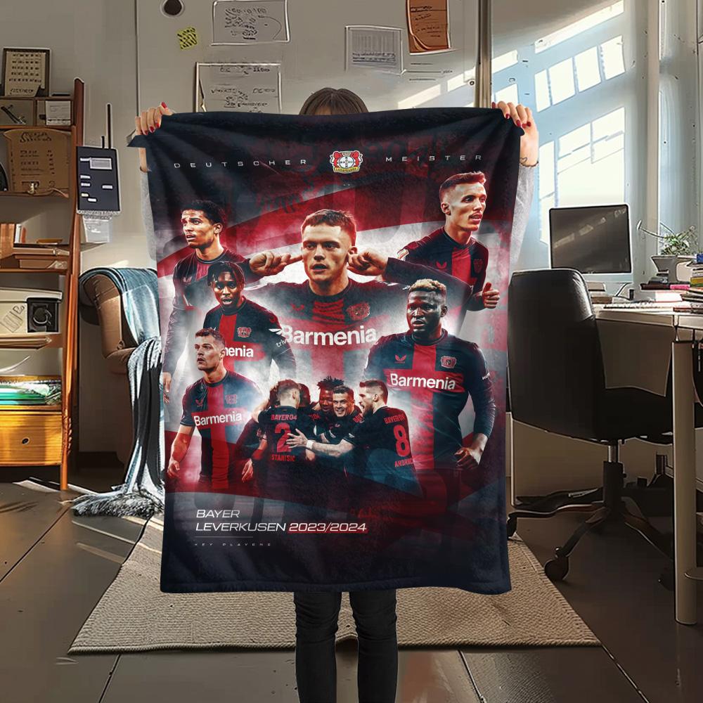 

Bayer 04 Leverkusen Print FlAannel Blanket, High quality Comfortable for All Seasons, Home Decor, Warmth and Comfort 80cm x 120cm