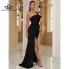 Evropsko-americké dámské lehké luxusní luxusní flitrové rybí ocas Luxusní banketní elegantní jednoduché šaty s otevřenými rameny večerní šaty