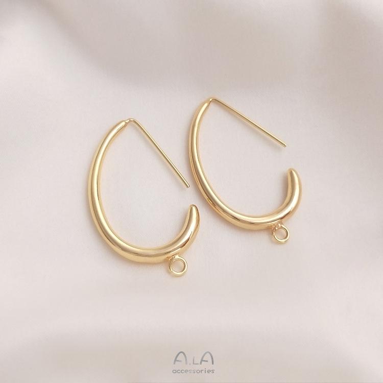 

Gold-filled C-shaped Egg Earrings with Jump Rings - Handmade, Simple, Stylish Design.