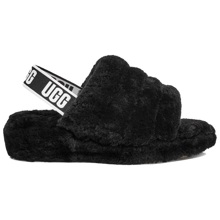 New UGG FLUFF YEAH Slide Women's 1095119-BLK