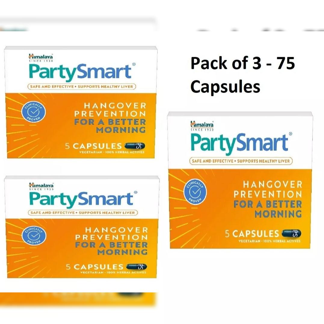

Himalaya PartySmart |Hangover Prevention For Better Morning| Supports Liver | 25 capsules X Pack of 3