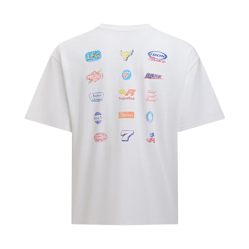 Under Armour Project Rock Soft Comfortable Versatile Short Sleeve T-Shirt Men Tops White 1389950-100