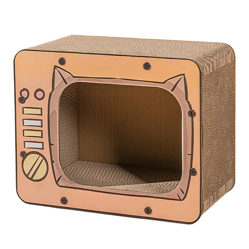 Domek drapak dla kota w kształcie telewizora, antypoślizgowa wieża wspinaczkowa dla kota, interaktywny plac zabaw, zabawa dla kotów