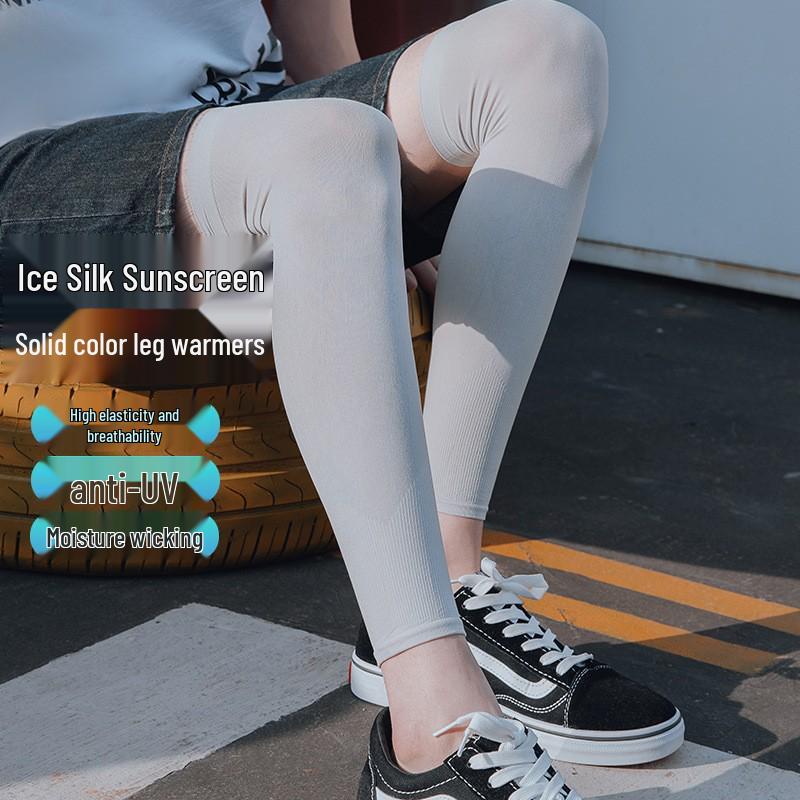 Breathable Ice Silk Over-the-Knee Cycling Leg Sleeves: Quick-Dry Summer Sun Protection for Men & Women
