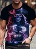 3D Print Men's Pirate Skull Ghost Ship T-Shirt Gothic Thunder Moon Short Sleeve Horror Casual Oversized Tee Shirt Streetwear