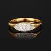 925 Sterling Silver Ring White Cubic Zirconia Round 1.5mm 1.3mm Rhodium or Yellow Gold Plated Elegant Women Jewelry