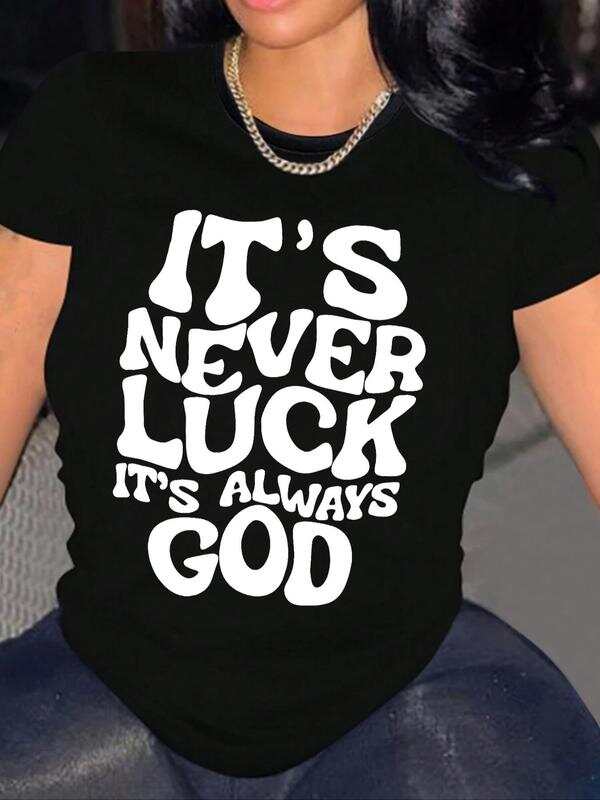 

Unisex s Letter & Figure Print Round Neck T-Shirt S