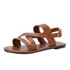 2025 Summer Plus Size Fairy Roman Sandals for Women - Flat, Versatile Korean Style Beach Shoes Size 43