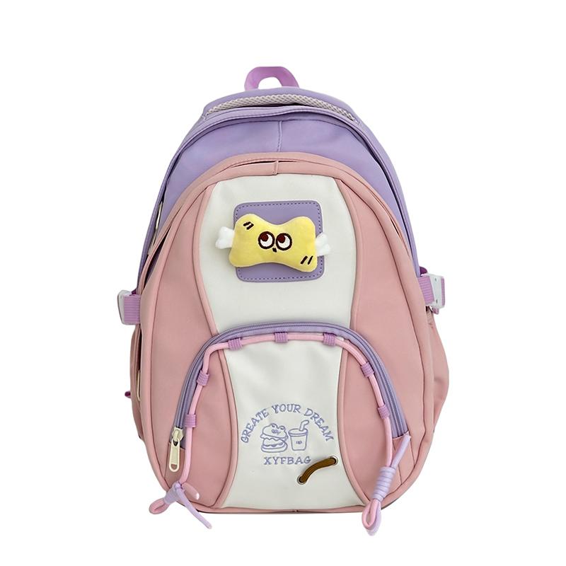 Student Schoolbag Women's Contrast Color Backpack Children's Backpack for Girls