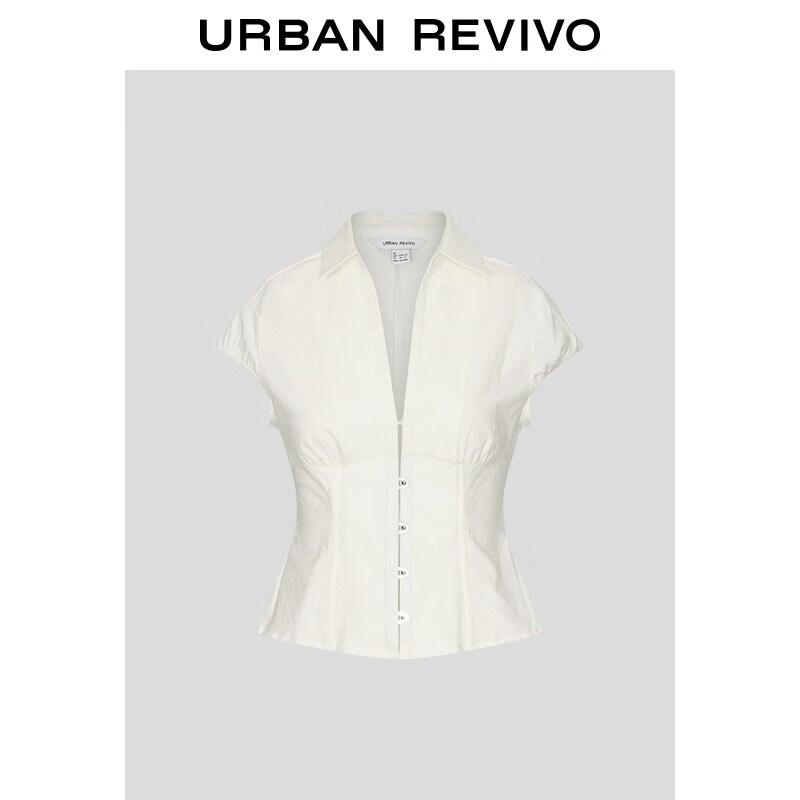 UR Women s Slim Fit Button-Up Shirt L грязно-белый