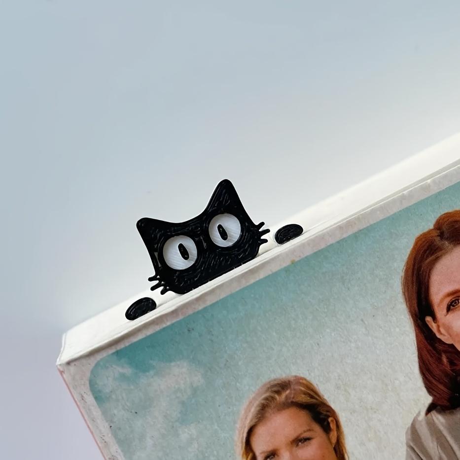 2D Acrylic Flat Black Cat Head and Paw Bookmark Is Perfect for Giving To Cat Lovers, Students, Teachers, Readers and Book Lovers