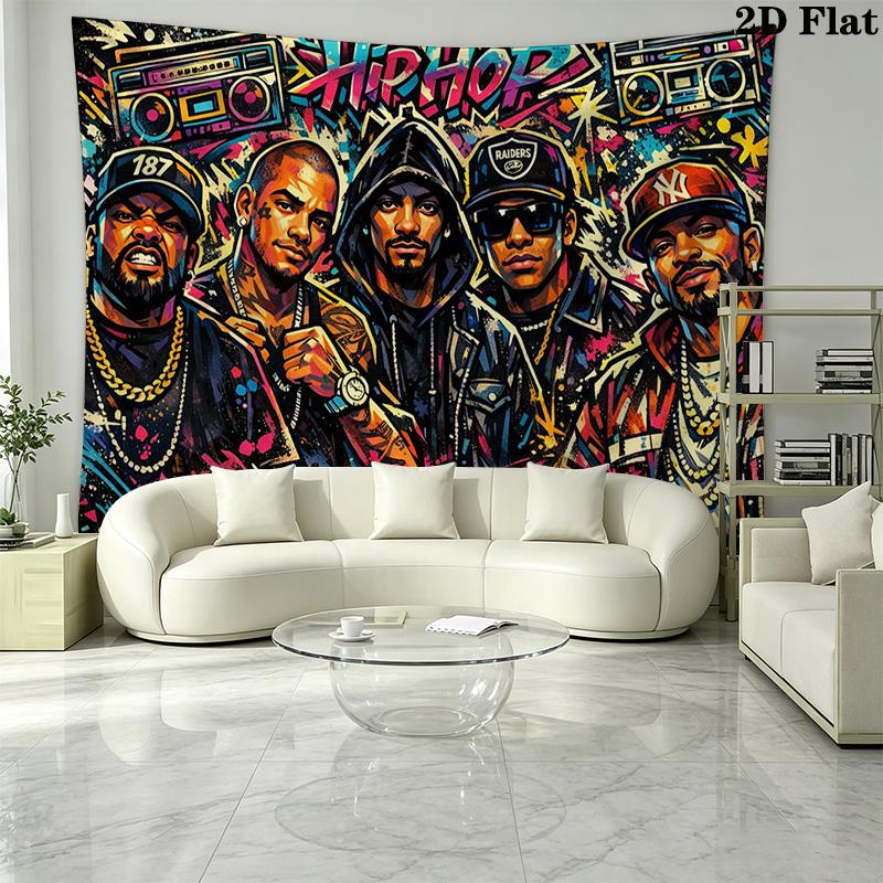 Rapper Wandteppich Ästhetischer Wandbehang Bedruckter Stoffdecke Dekorative Wandteppiche für Schlafzimmer Wohnzimmer Heimdekoration