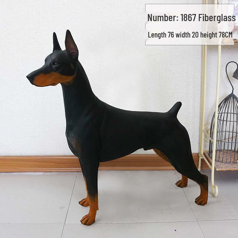 Cross-border Courtyard Doberman Resin Ornament Craft.