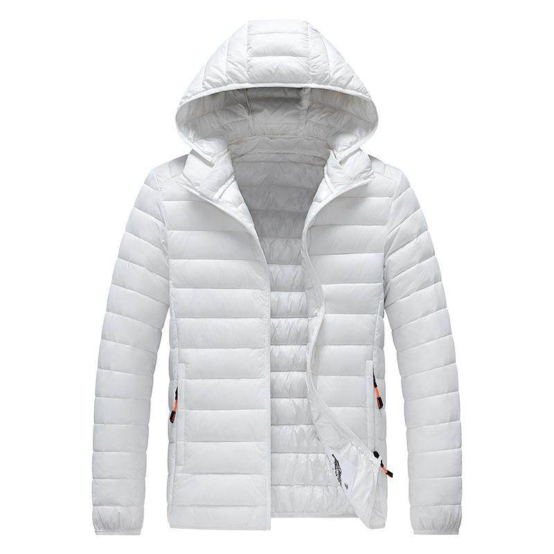 8XL Winter Lightweight Jacket Men's Fashionable All-match Detachable Hat Down Cotton Warm Coat Outdoor Skiing Windproof Parkas