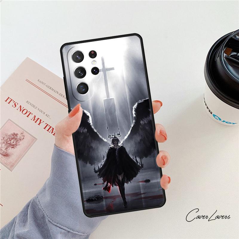 Fantasy Angel Girl Wings phone case For Samsung Galaxy S24 S25 S23 S22 Ultra Note 10 20 Plus S20 S21 FE Cover