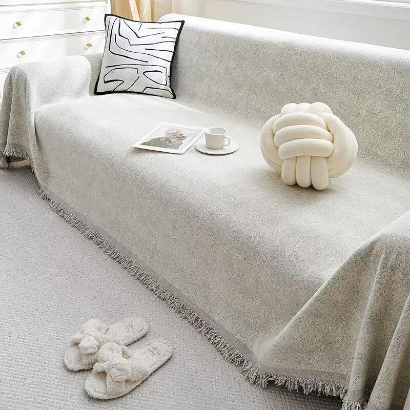 Double Sided Chenille Sofa Cover,All Seasons Blanket Sofa Towel,Living Room Sofa Cover,Anti-cat Scratch Cover